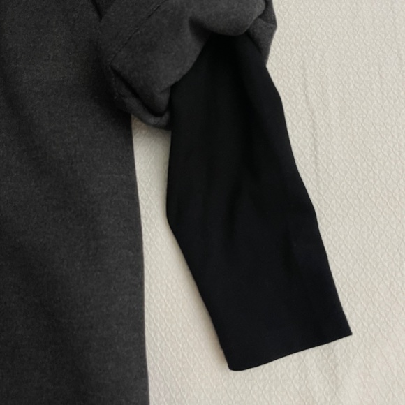 Calvin Klein Double Breasted Drape Cape Coat Envelope Collar Grey Sleeved Jacket - Picture 11 of 15